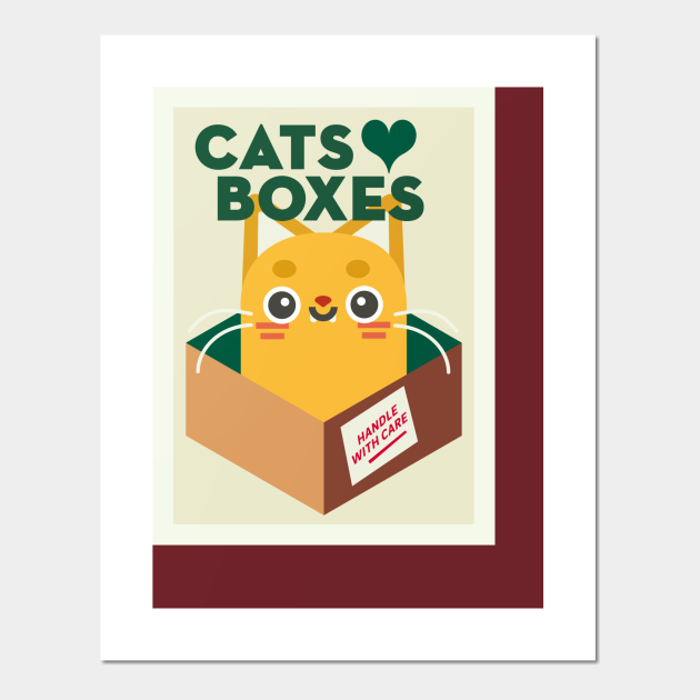 Cats love boxes Cat In A Box Posters and Art Prints TeePublic